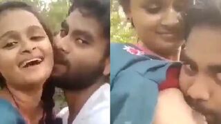 Bengali girl ne apni boobs suck karwai Jungle mein
