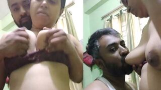 Bhabhi ki big boobs daba kar chusa devar ne
